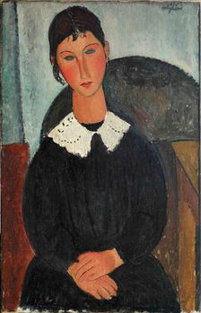 Elvire au col blanc , 1917-1918. Creator: Modigliani, Amedeo (1884-1920)