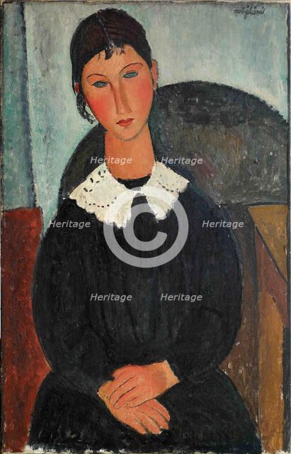 Elvire au col blanc , 1917-1918. Creator: Modigliani, Amedeo (1884-1920).