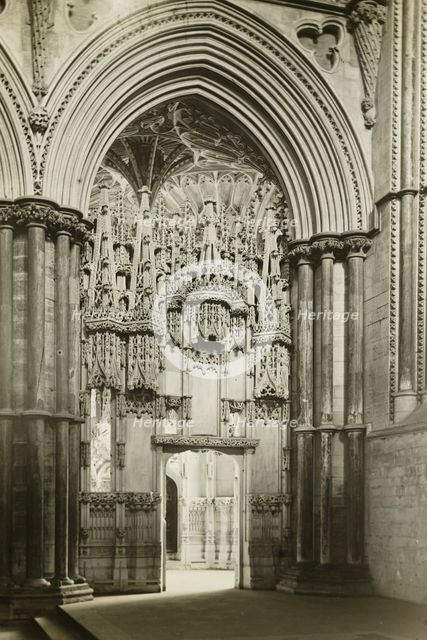 Ely Cathedral: Bishop Alcock's Chapel from Reho-Choir, 1891. Creator: Frederick Henry Evans.