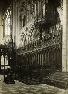 Ely Cathedral: Choir Stalls, 1891. Creator: Frederick Henry Evans