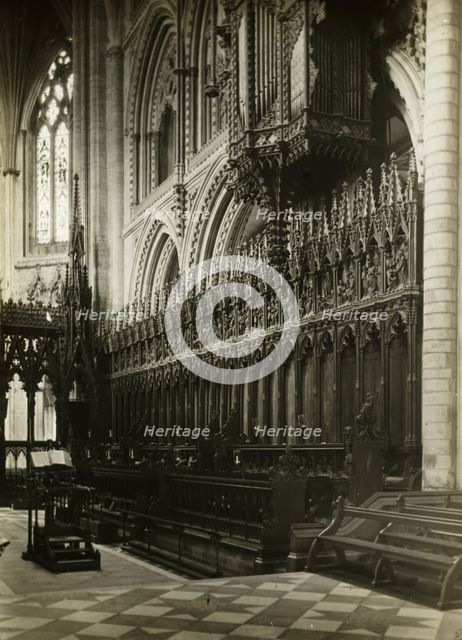 Ely Cathedral: Choir Stalls, 1891. Creator: Frederick Henry Evans.