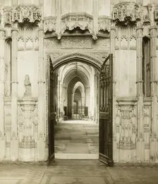 Ely Cathedral: From Br. West's Chapel into South Choir Aisle, c. 1891. Creator: Frederick Henry Evans