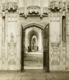 Ely Cathedral: From Br. West's Chapel into South Choir Aisle, c. 1891. Creator: Frederick Henry Evans