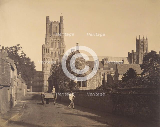 Ely Cathedral, from the Grammar School, 1857. Creator: Roger Fenton.