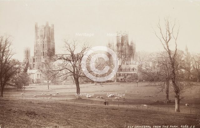 Ely Cathedral from the Park, between 1870 and 1880. Creator: James Valentine.