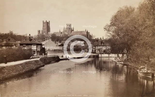 Ely Cathedral from the Railway, between 1870 and 1880. Creator: George Washington Wilson.