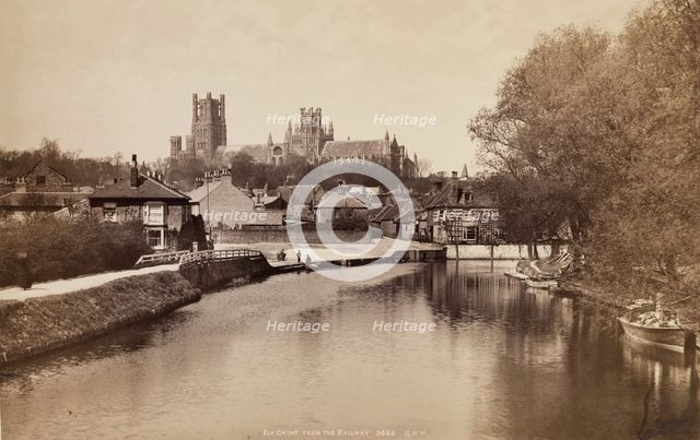 Ely Cathedral from the Railway, between 1870 and 1880. Creator: George Washington Wilson.