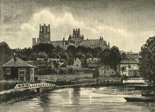 Ely Cathedral, from the Railway Bridge 1898. Creator: Unknown