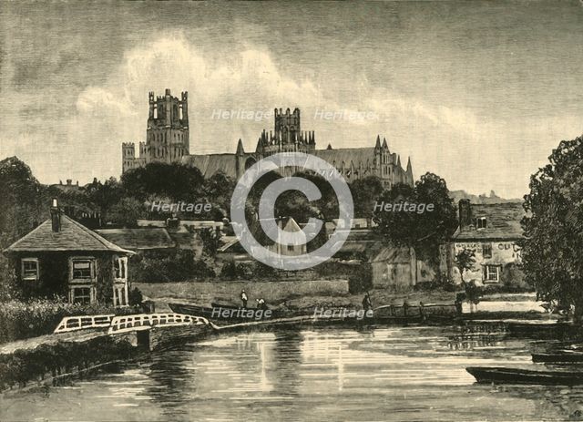 'Ely Cathedral, from the Railway Bridge', 1898. Creator: Unknown.