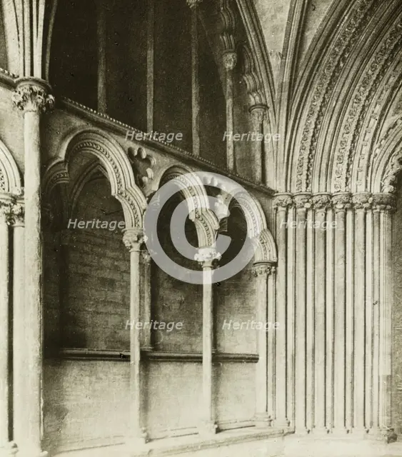 Ely Cathedral: Galilee Porch, details, c. 1891. Creator: Frederick Henry Evans.
