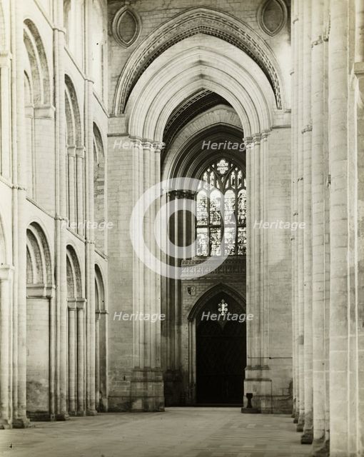 Ely Cathedral: Nave, Arches at West End, 1891. Creator: Frederick Henry Evans.