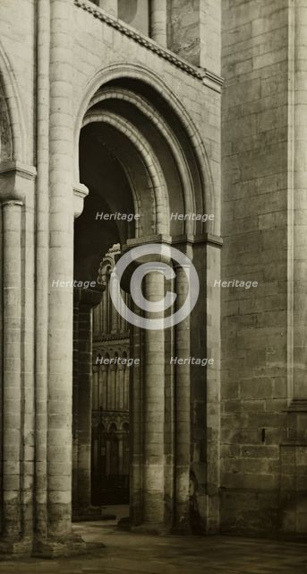 Ely Cathedral: Nave, Southwest Corner, c. 1891. Creator: Frederick Henry Evans.