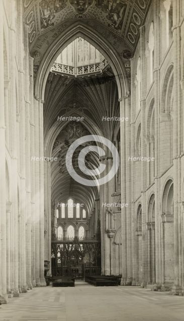 Ely Cathedral: Nave to East, from Octagon Arch, 1891. Creator: Frederick Henry Evans.