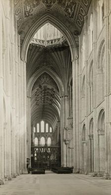 Ely Cathedral: Nave to East, from Octagon Arch, 1891. Creator: Frederick Henry Evans