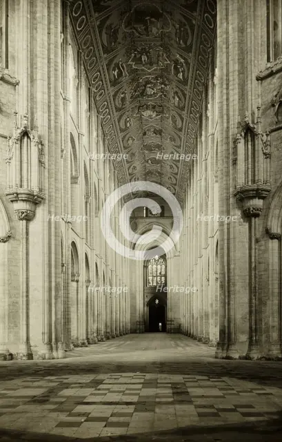 Ely Cathedral: Nave, to West, c. 1891. Creator: Frederick Henry Evans.