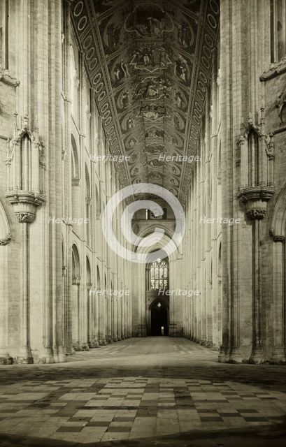 Ely Cathedral: Nave, to West, c. 1891. Creator: Frederick Henry Evans.