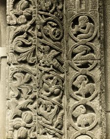 Ely Cathedral: Prior's Door, Side Details, c. 1891. Creator: Frederick Henry Evans