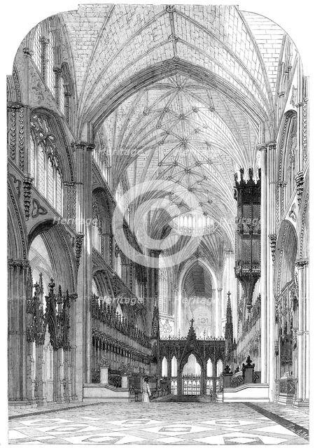 Ely Cathedral Restored - the Choir, 1856.  Creator: J. & A.W..