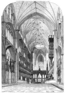 Ely Cathedral Restored - the Choir, 1856. Creator: J. & A.W.
