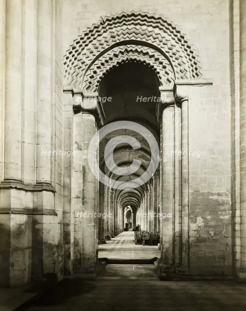 Ely Cathedral: South Aisle to East, from Southwest Transept, 1891. Creator: Frederick Henry Evans.