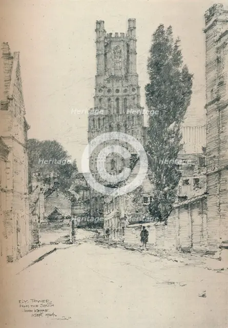 'Ely Tower, From The South', 1924. Artist: John Keppie.