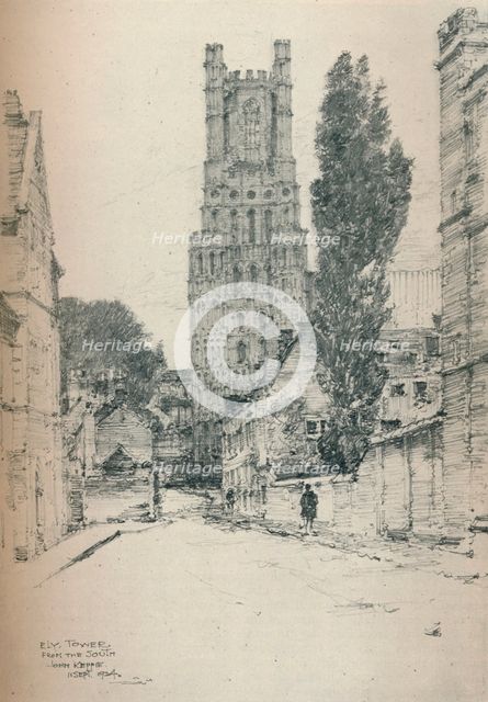 'Ely Tower, From The South', 1924. Artist: John Keppie.