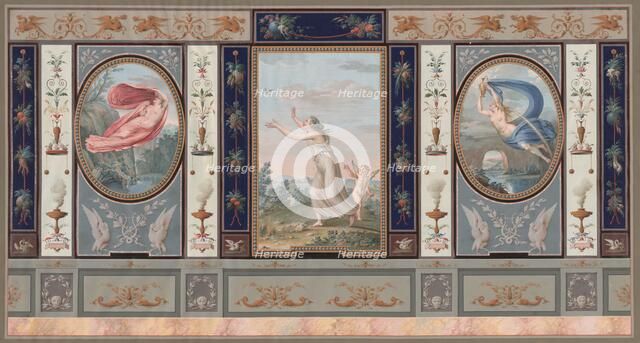 Elaborate Wall Decoration with Endymion and Hebe, c. 1800. Creator: Tommaso Bigatti.