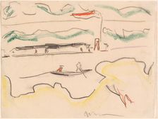 Elbe Landscape Near Dresden, 1909. Creator: Ernst Kirchner