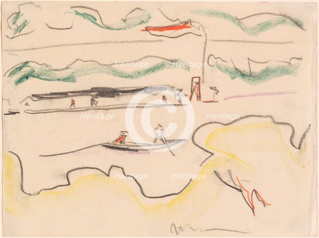 Elbe Landscape Near Dresden, 1909. Creator: Ernst Kirchner.
