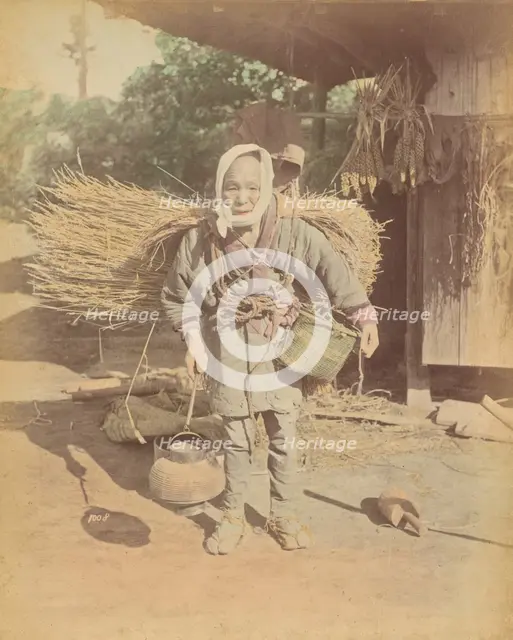 Elderly Japanese Woman Farm Laborer, 1870s-1890s. Creator: Kusakabe Kimbei.