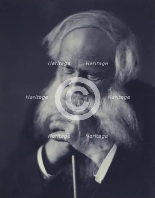 Elderly man clasping a cane(?), head-and-shoulders portrait, c1900. Creator: Horace L Bundy.