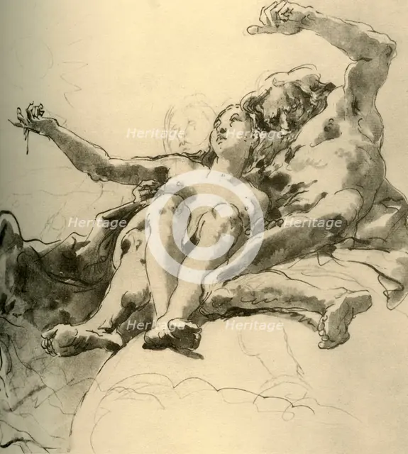'Elderly Man beside a Young Woman who points up to the Sun', mid 18th century, (1928). Artist: Giovanni Battista Tiepolo.