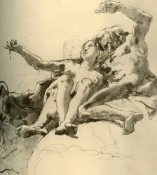 Elderly Man beside a Young Woman who points up to the Sun mid 18th century, (1928). Artist: Giovanni Battista Tiepolo