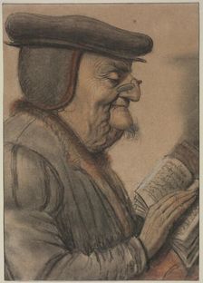 Elderly Man Reading a Book, first half 1600s. Creator: Nicolas Lagneau (French, 1590-1666)