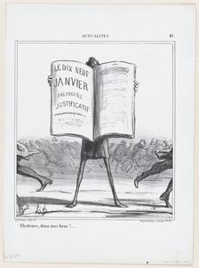 Electeurs, dans mes bras!..., 1869. Creator: Honore Daumier