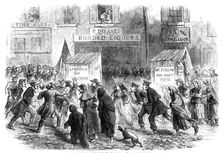 Election Day in New York: a polling-place among the "Lower Twenty", 1864. Creator: Unknown