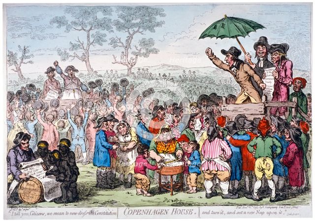 Election fair, Copenhagen Fields, London, 1795.                  Artist: James Gillray
