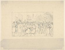Election in Baltimore, November, 1862 (from Confederate War Etchings), 1861-63. Creator: Adalbert John Volck