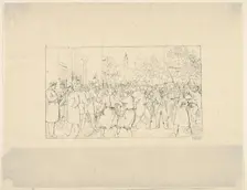 Election in Baltimore, November, 1862 (from Confederate War Etchings), 1861-63. Creator: Adalbert John Volck