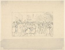 Election in Baltimore, November, 1862 (from Confederate War Etchings), 1861-63. Creator: Adalbert John Volck