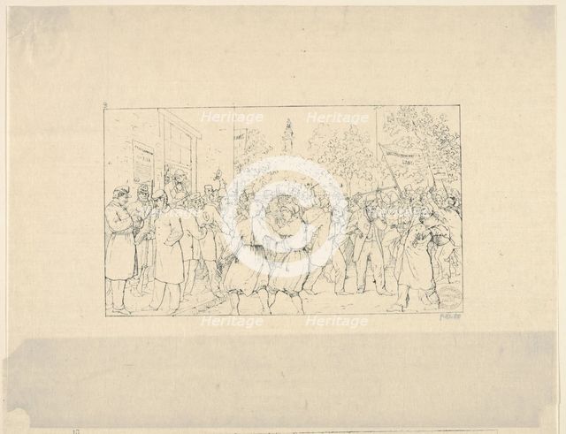 Election in Baltimore, November, 1862 (from Confederate War Etchings), 1861-63. Creator: Adalbert John Volck.