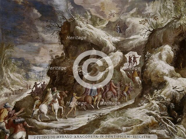 Election of the Hermit Pietro del Morrone to Pope Celestine V, ca 1585-1590 . Creator: Nebbia, Cesare (1536-1614).