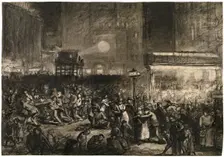 Election Night Times Square, 1906. Creator: George Wesley Bellows