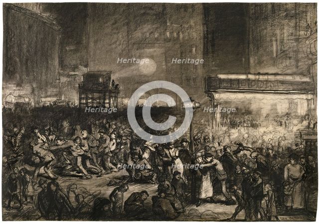 Election Night Times Square, 1906. Creator: George Wesley Bellows.