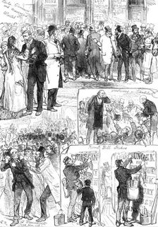 Election Sketches, 1880. Creator: Unknown