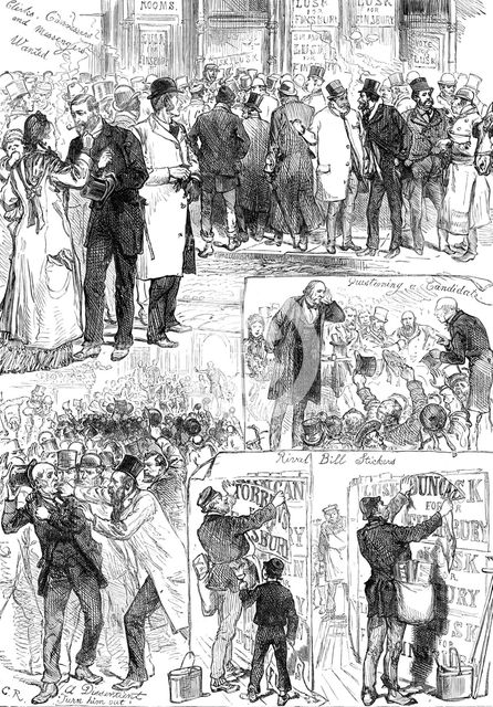 Election Sketches, 1880. Creator: Unknown.