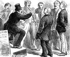 Election Sketches: jingoes rehearsing "Rule, Britannia", 1880. Creator: Unknown