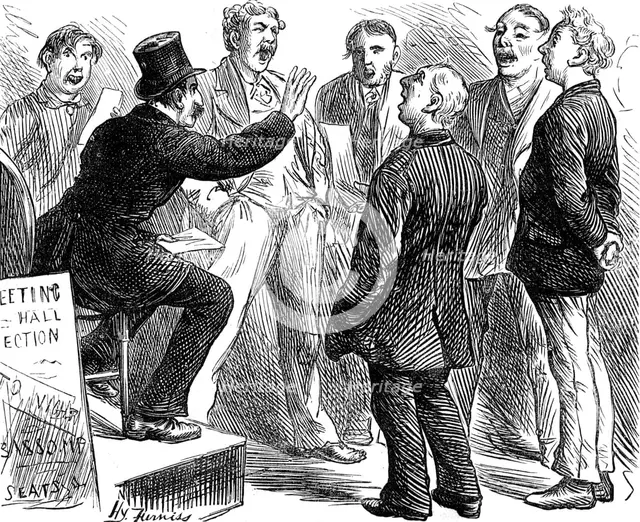 Election Sketches: jingoes rehearsing "Rule, Britannia", 1880. Creator: Unknown.