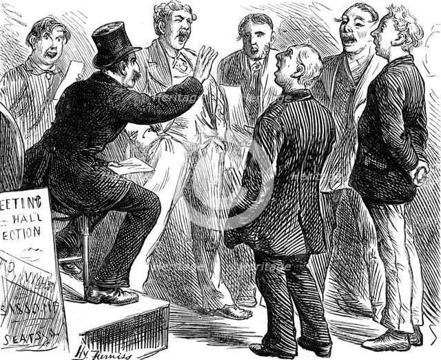 Election Sketches: jingoes rehearsing "Rule, Britannia", 1880. Creator: Unknown.