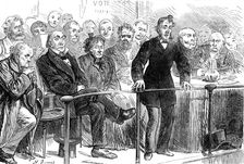 Election Sketches: modest merit, 1880. Creator: Unknown